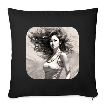 Cool Girl - Sofa pillowcase 17,3'' x 17,3'' (45 x 45 cm) - black - Front