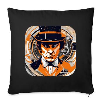 Cooles Steampunk Design - Sofakissenbezug 45 x 45 cm - Schwarz - Vorne