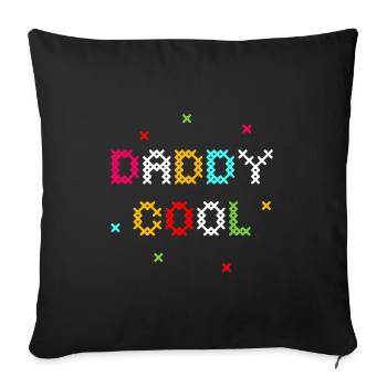 Créativité au point de croix coloré - Housse de coussin décorative 45 x 45 cm - noir - Devant