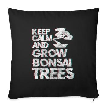 Bonsaï, Japonais, Bouddhisme - Housse de coussin décorative 45 x 45 cm - noir - Devant