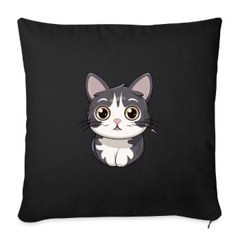 American Wirehair Cat Cute Happy Kawaii Cartoon Cl - Sofa pillowcase 17,3'' x 17,3'' (45 x 45 cm) - black - Front