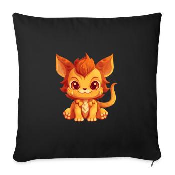 Chimera Cute Happy Kawaii Cartoon Clipart Animal - Sofa pillowcase 17,3'' x 17,3'' (45 x 45 cm) - black - Front