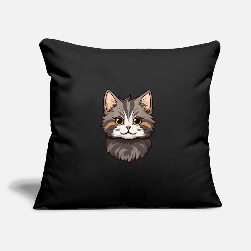 American Bobtail Katze Niedlich Glücklich Kawaii Cartoon Cli Sofakissenbezug 45 x 45 cm