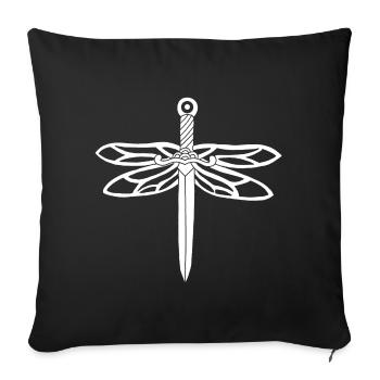 White Sword and Dragonfly Wings - Sofa pillowcase 17,3'' x 17,3'' (45 x 45 cm) - black - Front