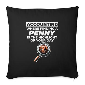 Comptable Comptabilité Tenue de livres Finance Drôle - Housse de coussin décorative 45 x 45 cm - noir - Devant
