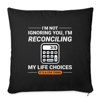 Comptable Comptabilité Tenue de livres Finance Drôle - Housse de coussin décorative 45 x 45 cm - noir - Devant