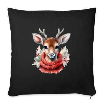 Noël de Reh Deer - Housse de coussin décorative 45 x 45 cm - noir - Devant