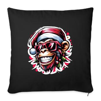 Cool Noël singe graffiti Street Art Style - Housse de coussin décorative 45 x 45 cm - noir - Devant