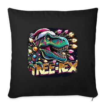 Tree Rex Dinosaur Rocks Christmas - Sofa pillowcase 17,3'' x 17,3'' (45 x 45 cm) - black - Front