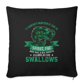 Bateau de pêche Sport - Housse de coussin décorative 45 x 45 cm - noir - Devant