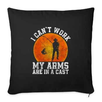 Pêche, Perche, Pêche Sportive - Housse de coussin décorative 45 x 45 cm - noir - Devant