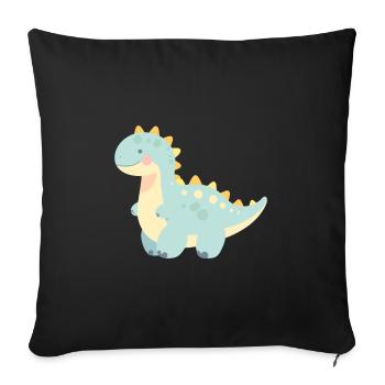 Dinosaur Cute Happy Kawaii Cartoon Clipart Animal - Sofa pillowcase 17,3'' x 17,3'' (45 x 45 cm) - black - Front