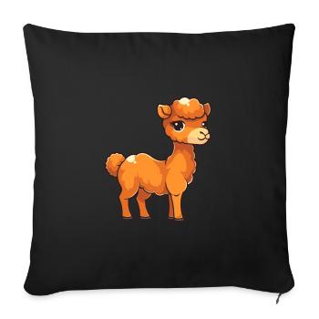 Camel Cute Happy Kawaii Cartoon Clipart Animal - Sofa pillowcase 17,3'' x 17,3'' (45 x 45 cm) - black - Front