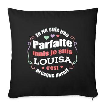 LOUISA PARFAITE - PRENOM LOUISA - Housse de coussin décorative 45 x 45 cm - noir - Devant