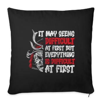 Combattant Arts Martiaux Asiatique Katana - Housse de coussin décorative 45 x 45 cm - noir - Devant