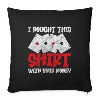 Joueur Casino Poker Skat - Housse de coussin décorative 45 x 45 cm - noir - Devant