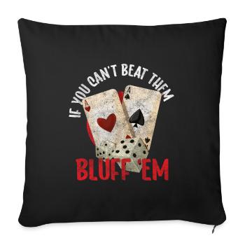 Cartes de joueurs de cartes Poker Poker - Housse de coussin décorative 45 x 45 cm - noir - Devant
