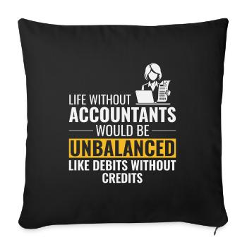 Comptable Comptabilité Tenue de livres Finance Drôle - Housse de coussin décorative 45 x 45 cm - noir - Devant