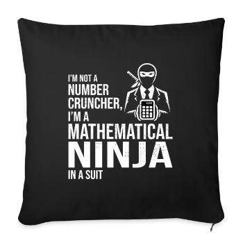 Ninja mathématique Comptable Comptable Finance - Housse de coussin décorative 45 x 45 cm - noir - Devant