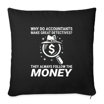 Comptable Comptabilité Tenue de livres Finance Drôle - Housse de coussin décorative 45 x 45 cm - noir - Devant