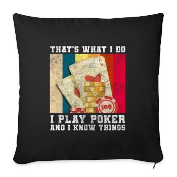 Cartes de joueur Double tête - Housse de coussin décorative 45 x 45 cm - noir - Devant