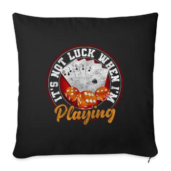 Jeu de cartes Casino Pokerface All In - Housse de coussin décorative 45 x 45 cm - noir - Devant