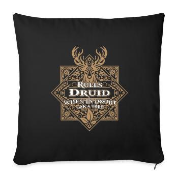 Druid Rules RPG Game - Sofa pillowcase 17,3'' x 17,3'' (45 x 45 cm) - black - Front