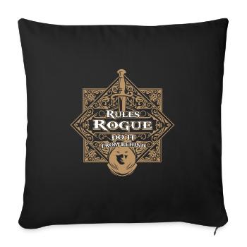 Rogue Rules RPG Game - Sofa pillowcase 17,3'' x 17,3'' (45 x 45 cm) - black - Front