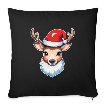 Reindeer Deer Christmas - Sofa pillowcase 17,3'' x 17,3'' (45 x 45 cm) - black - Front