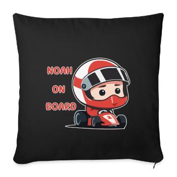Noah on board - Sofa pillowcase 17,3'' x 17,3'' (45 x 45 cm) - black - Front