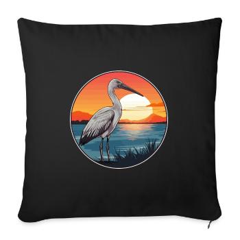 Ibis Colorful Watercolor Cartoon Kawaii Animal - Sofa pillowcase 17,3'' x 17,3'' (45 x 45 cm) - black - Front