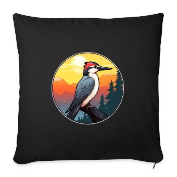 Pic Aquarelle Colorée Dessin Animé Kawaii Pet - Housse de coussin décorative 45 x 45 cm - noir - Devant