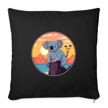 Koala Buntes Aquarell Cartoon Kawaii Tier - Sofakissenbezug 45 x 45 cm - Schwarz - Vorne