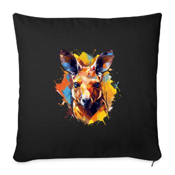 Kangaroo Paint Splash Drop Australia Paint Splash - Sofa pillowcase 17,3'' x 17,3'' (45 x 45 cm) - black - Front