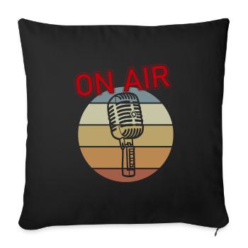Micro à l’antenne - Housse de coussin décorative 45 x 45 cm - noir - Devant