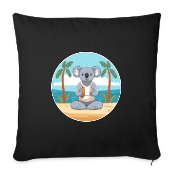 Koala Cartoon Yoga Beach Summer Illustration - Sofa pillowcase 17,3'' x 17,3'' (45 x 45 cm) - black - Front