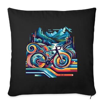 Vélo aux lignes ondulées - Housse de coussin décorative 45 x 45 cm - noir - Devant