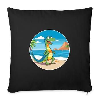 Lizard Watercolor Cartoon Kawaii Clipart Animal - Sofa pillowcase 17,3'' x 17,3'' (45 x 45 cm) - black - Front