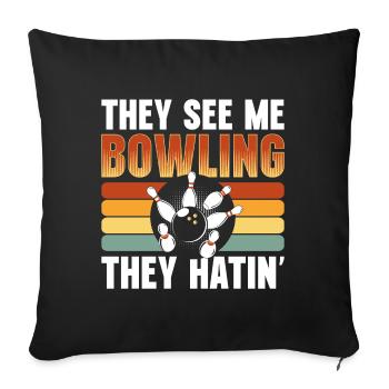 Bowling Ball Sport Bowling Team - Sofa pillowcase 17,3'' x 17,3'' (45 x 45 cm) - black - Front