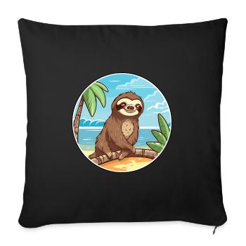 Sloth Watercolor Cartoon Kawaii Clipart Animal - Sofa pillowcase 17,3'' x 17,3'' (45 x 45 cm) - black - Front