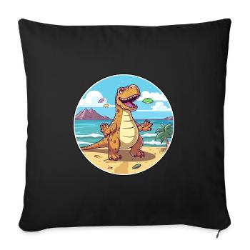 Dinosaur Watercolor Cartoon Kawaii Clipart Animal - Sofa pillowcase 17,3'' x 17,3'' (45 x 45 cm) - black - Front