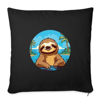 Sloth Watercolor Cartoon Kawaii Clipart Animal - Sofa pillowcase 17,3'' x 17,3'' (45 x 45 cm) - black - Front