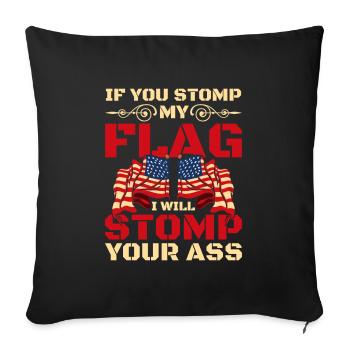 America Patriotic Power - Sofa pillowcase 17,3'' x 17,3'' (45 x 45 cm) - black - Front