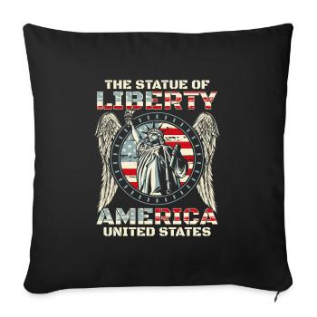 Nation militaire patriote des États-Unis - Housse de coussin décorative 45 x 45 cm - noir - Devant