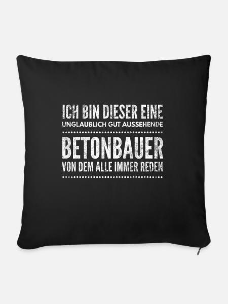 Betonbauer Baustelle Helm Bauarbeiter Beton - Sofakissenbezug 45 x 45 cm - Schwarz