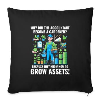 Accountant Turned Gardener's Financial Garden - Sofa pillowcase 17,3'' x 17,3'' (45 x 45 cm) - black - Front