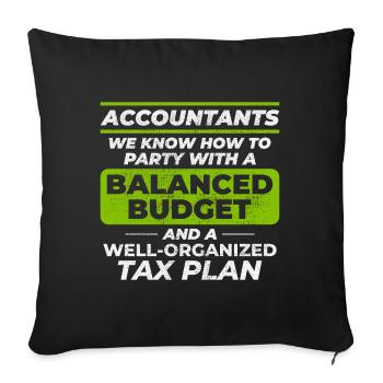 Comptable Comptabilité Tenue de livres Finance Drôle - Housse de coussin décorative 45 x 45 cm - noir - Devant