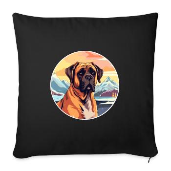 Boerboel Dog Breed Cartoon Kawaii Watercolor - Sofa pillowcase 17,3'' x 17,3'' (45 x 45 cm) - black - Front