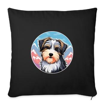 Biewer Terrier Dog Breed Cartoon Kawaii Watercolor - Sofa pillowcase 17,3'' x 17,3'' (45 x 45 cm) - black - Front