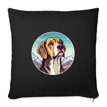 Braque Du Bourbonnais Race De Chien Cartoon Kawaii Wat - Housse de coussin décorative 45 x 45 cm - noir - Devant